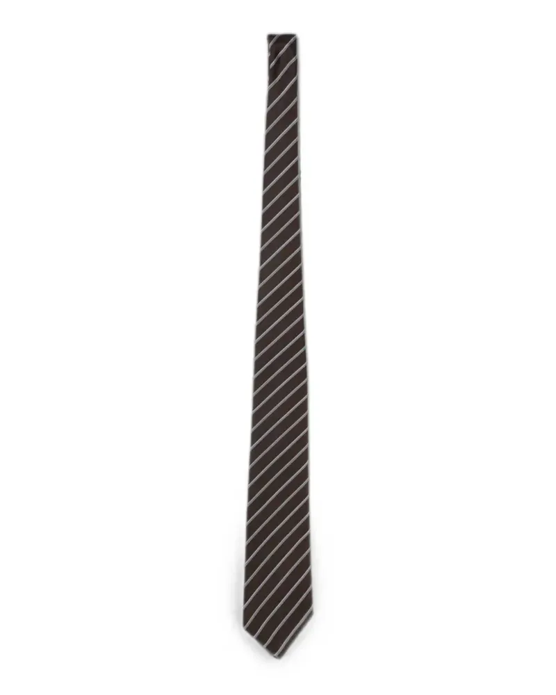 Emporio Armani stripe-pattern silk tie - Braun Braun