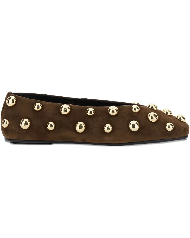Jeffrey Campbell Wildleder-Ballerinas mit Nieten - Braun Braun
