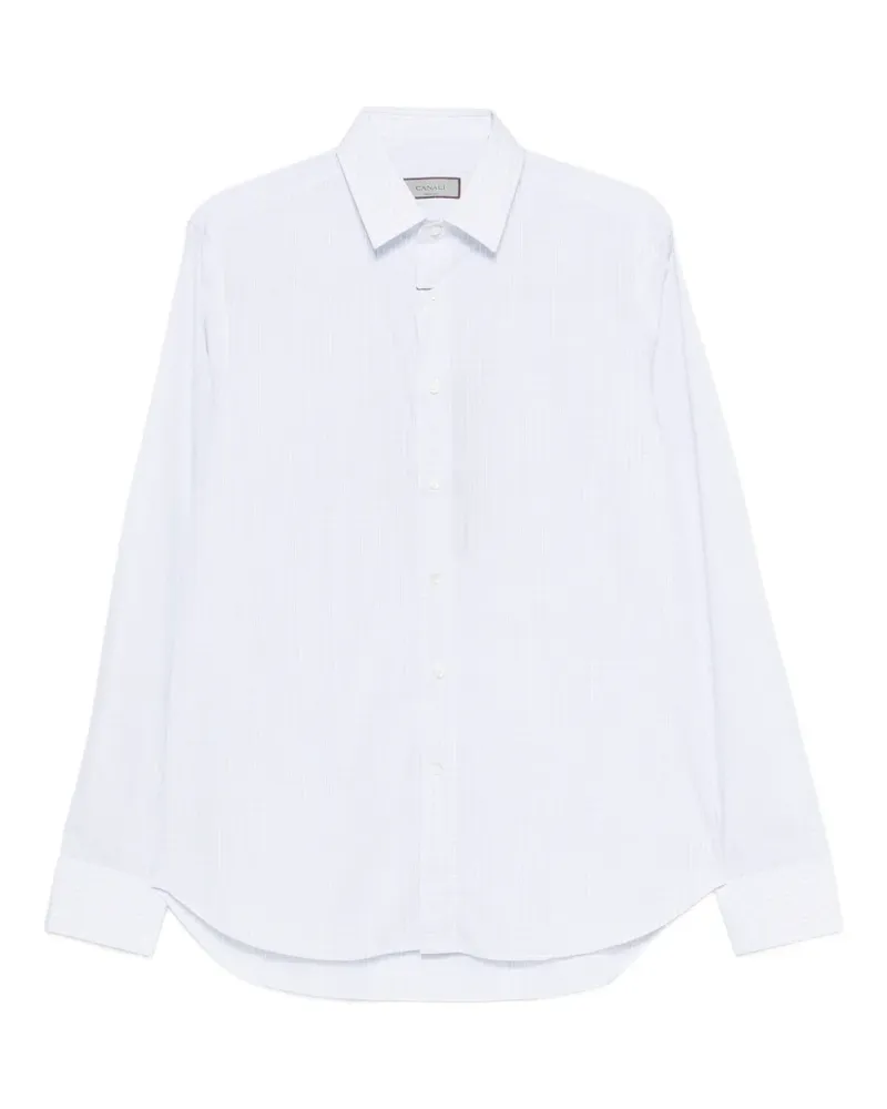 Canali long sleeve checked shirt - Weiß Weiß