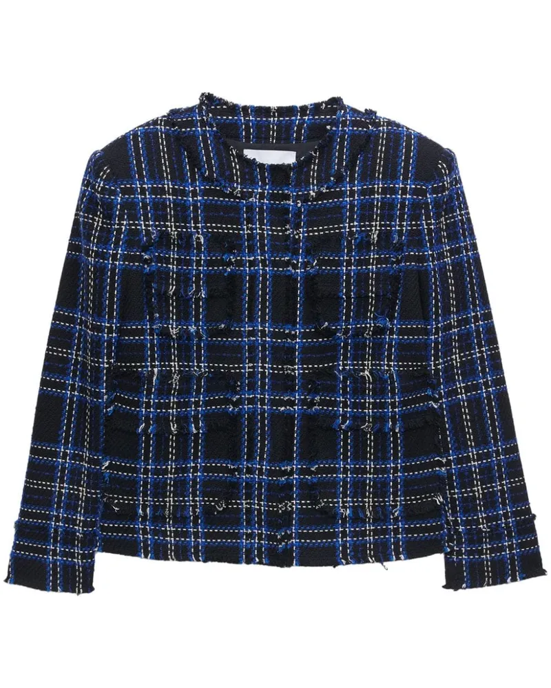 MSGM Karierte Tweed-Jacke - Schwarz Schwarz