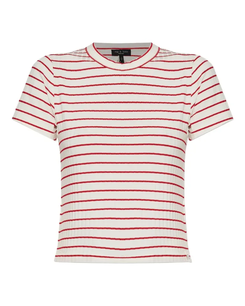 Rag & Bone Gestreiftes T-Shirt - Rot Rot