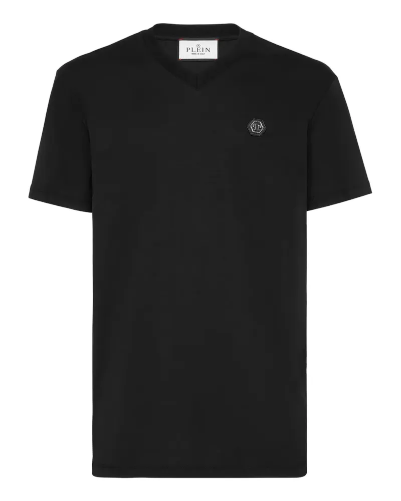 Philipp Plein T-Shirt mit V-Ausschnitt - Schwarz Schwarz
