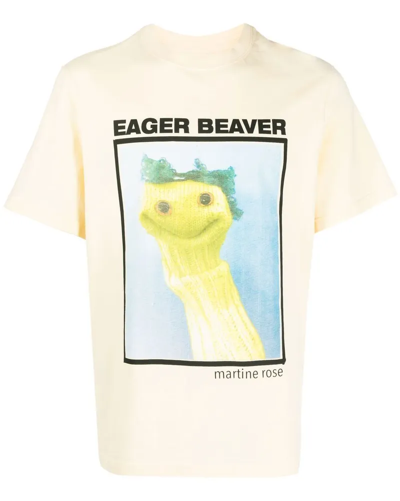 Martine Rose T-Shirt mit grafischem Print - Gelb Gelb