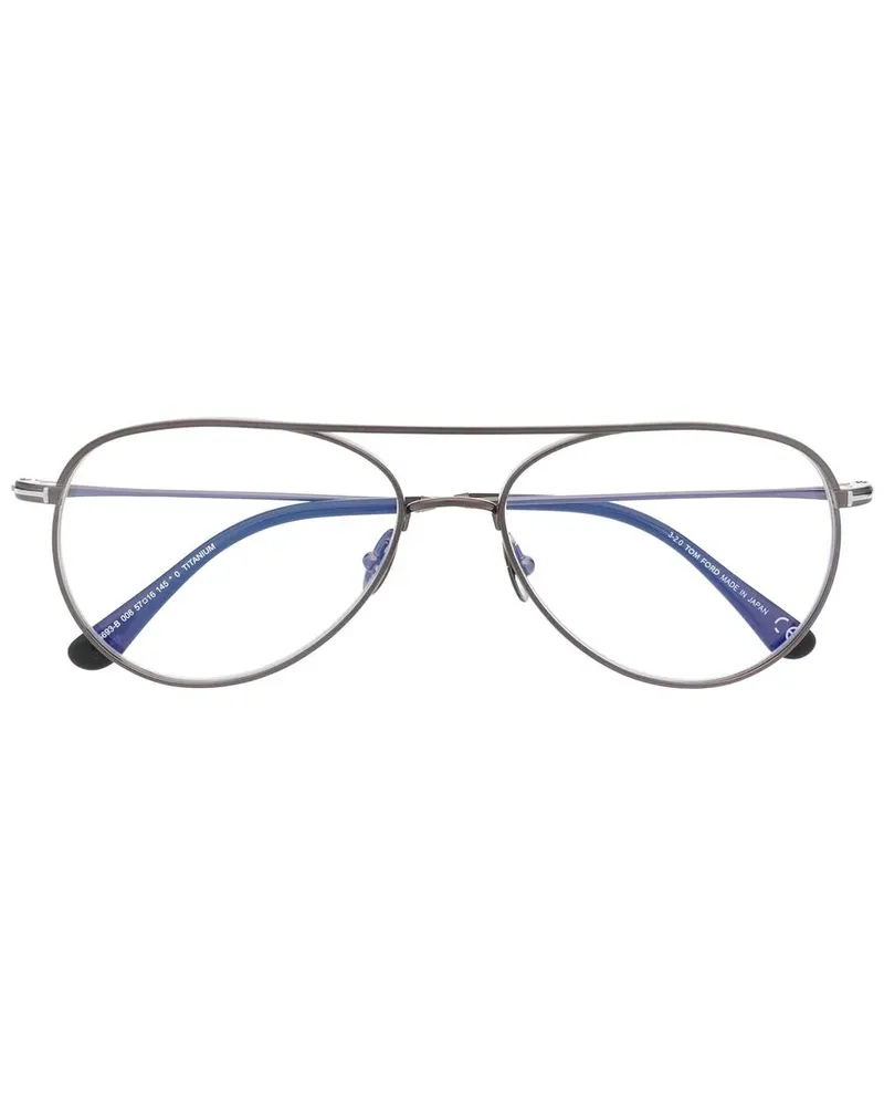 Tom Ford Pilotenbrille mit Doppelsteg - Schwarz Schwarz