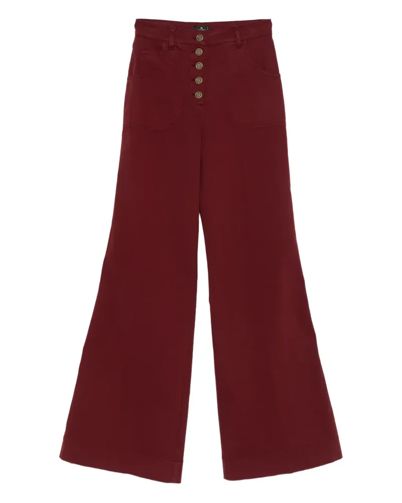 Etro Geknöpfte Wide-Leg-Jeans - Rot Rot