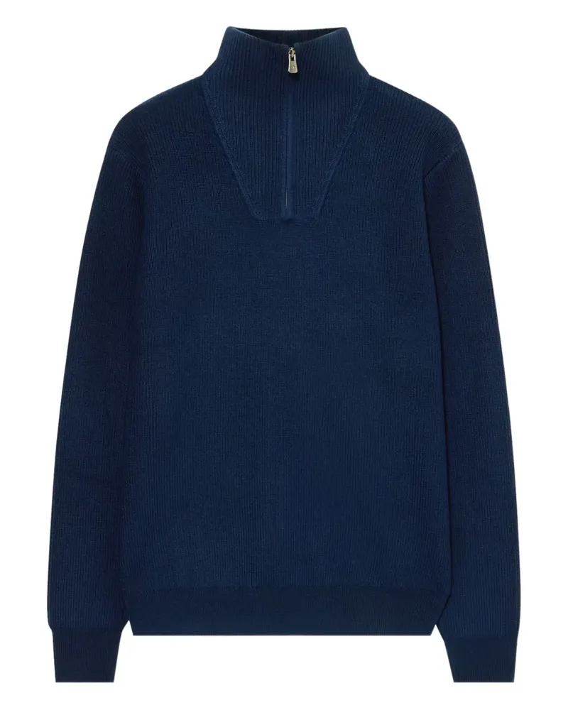 Brooks Brothers Merinopullover mit Reißverschluss - Blau Blau