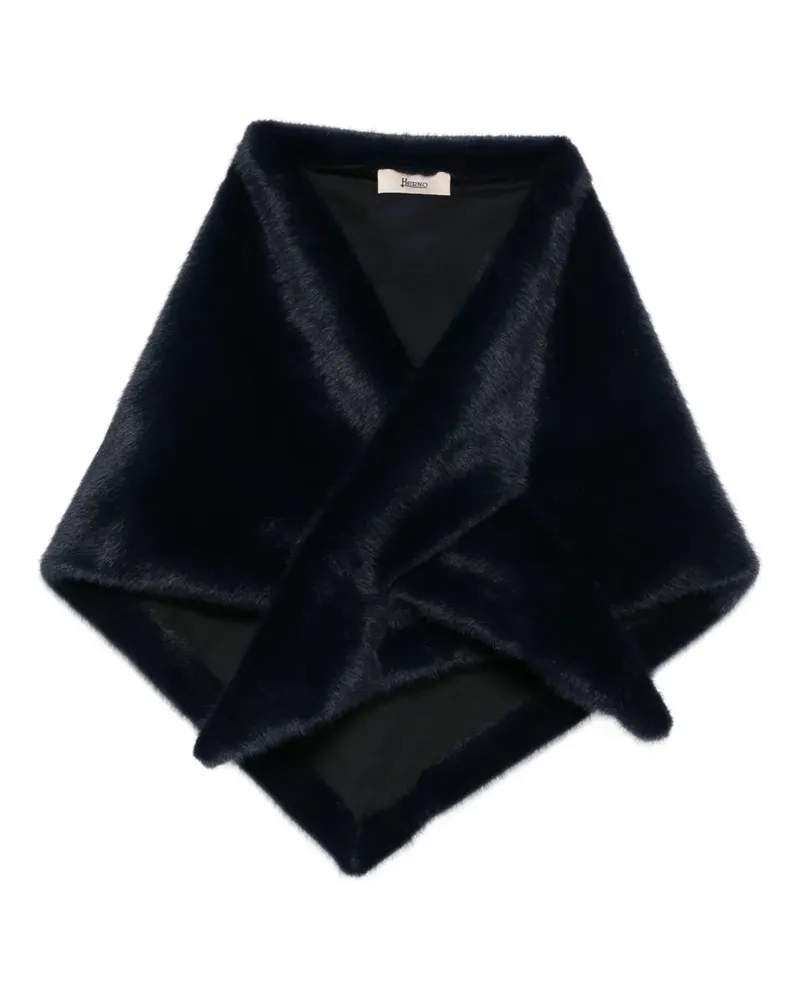 Herno Schal aus Faux Fur - Blau Blau