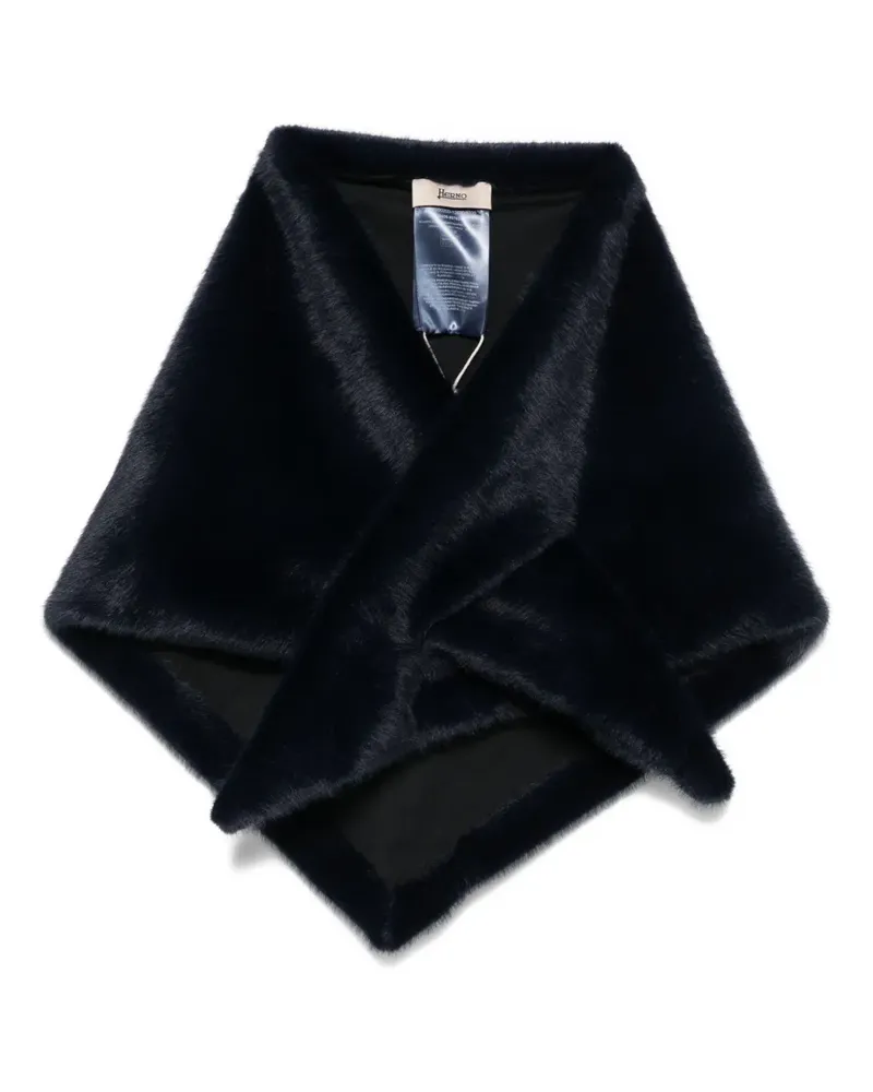 Herno faux fur scarf - Blau Blau