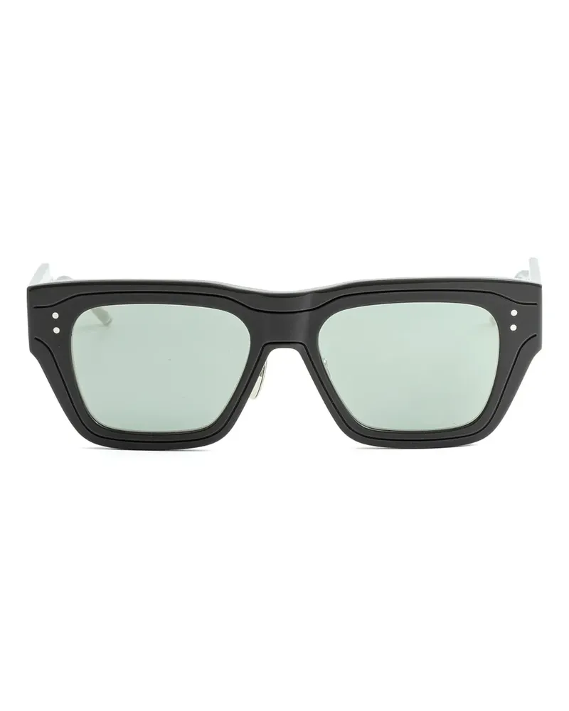Thom Browne Sonnenbrille mit eckigem Gestell - Schwarz Schwarz