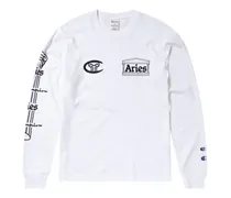 x Aries Sweatshirt mit Logo-Print - Weiß