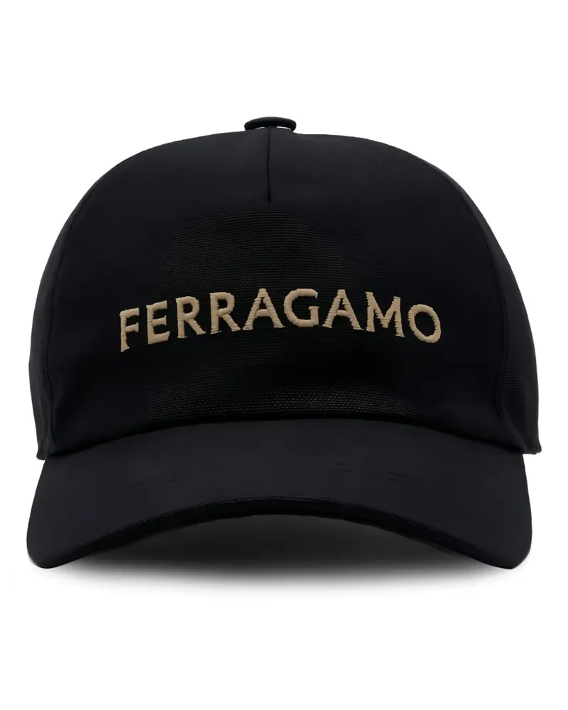 Ferragamo Baseballkappe mit Logo-Stickerei - Schwarz Schwarz