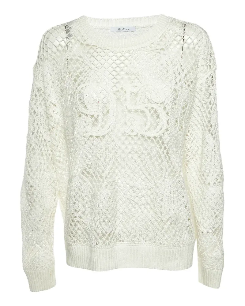 Max Mara Farea open-knit sweatshirt - Weiß Weiß
