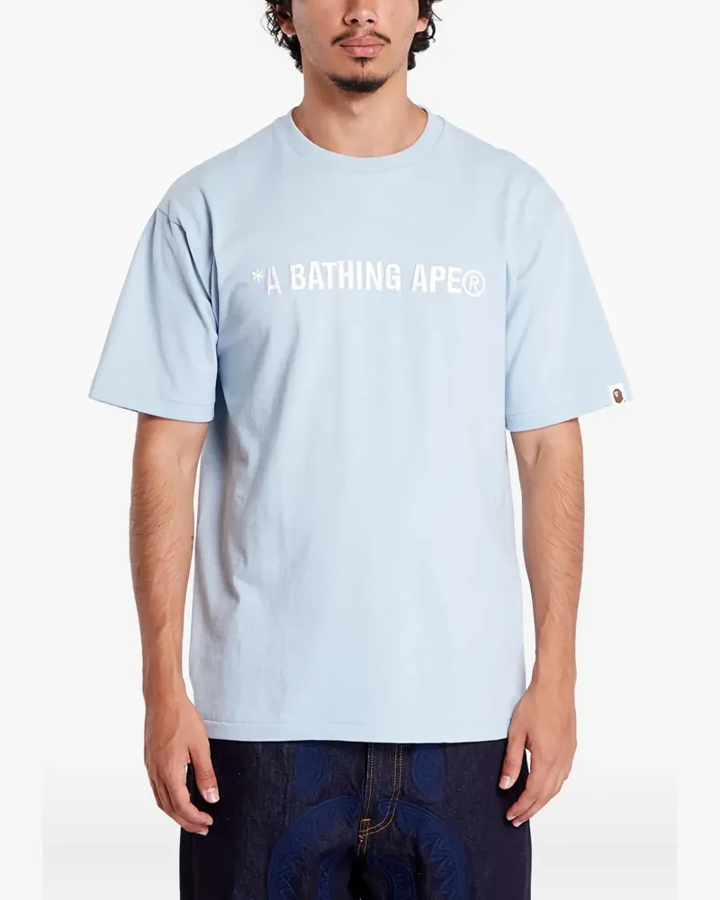 BAPE T-Shirt mit Logo-Stickerei - Blau Blau
