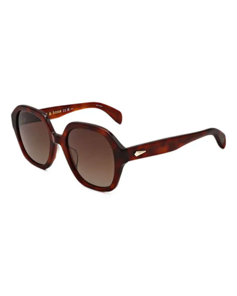 Rag & Bone Elly Sonnenbrille mit geometrischem Gestell - Braun Braun