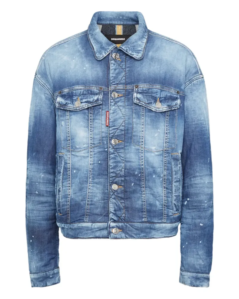 Dsquared2 Ausgeblichene Jeansjacke - Blau Blau