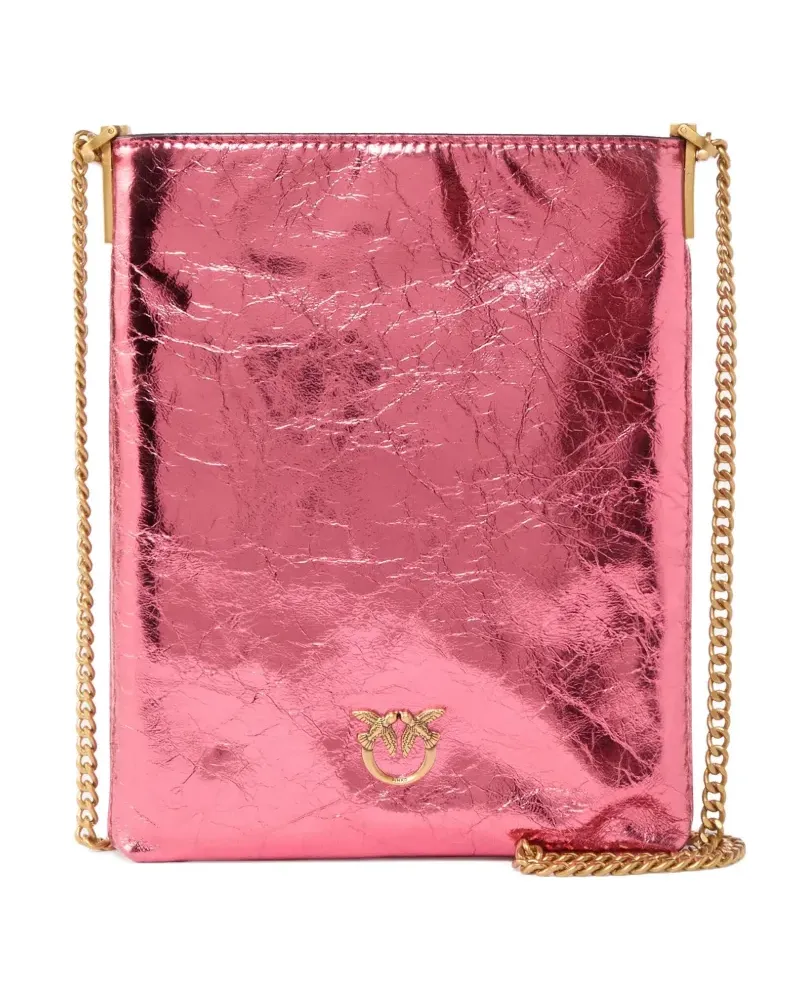 Pinko Mini-Clutch im Metallic-Look - Rosa Rosa