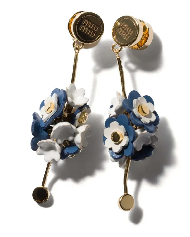 Miu Miu Ohrringe aus Metall und Leder - Gold Gold