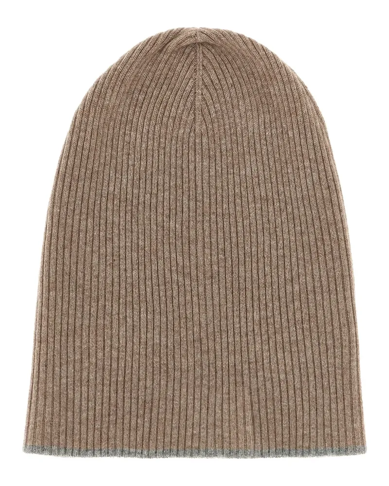 Brunello Cucinelli Gerippte Kaschmirbeanie - Nude Nude