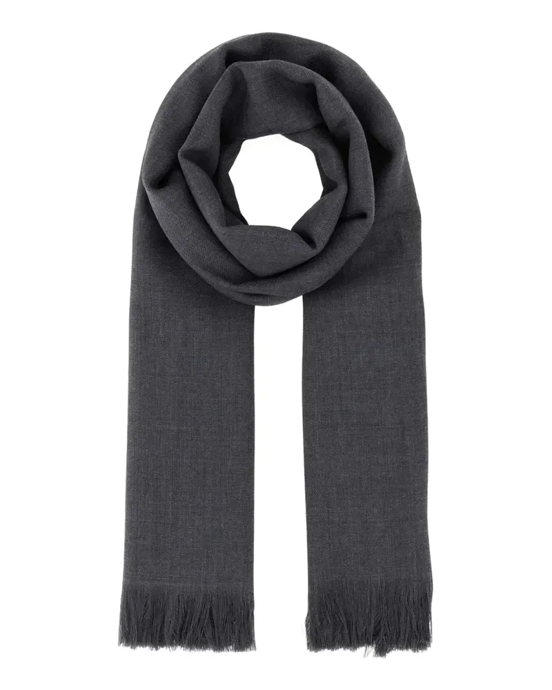 Max Mara Schal mit Fransen - Grau Grau