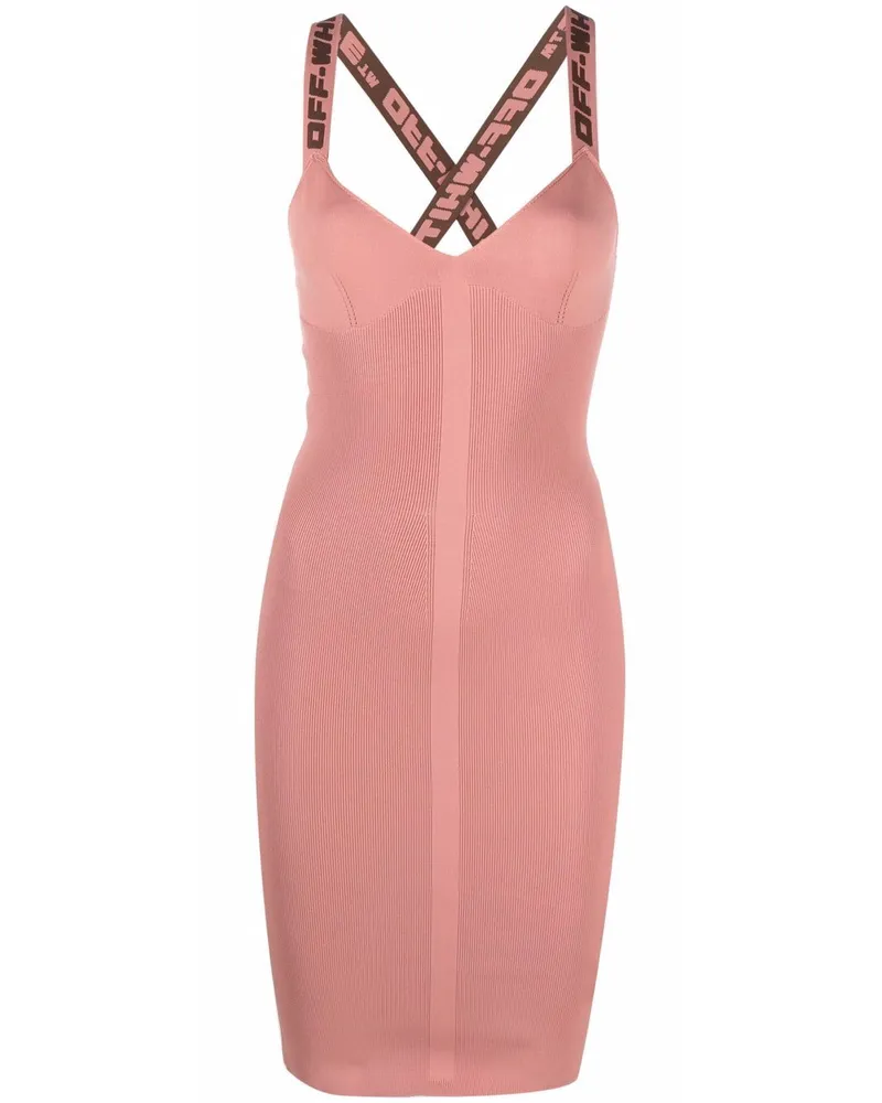OFF-WHITE Minikleid mit Logo-Riemen - Rosa Rosa