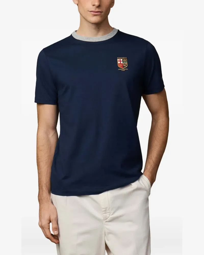 Hackett T-Shirt mit Logo-Stickerei - Blau Blau