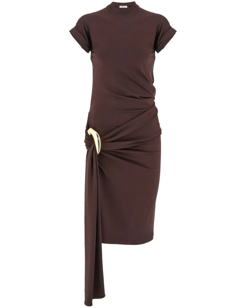 Ferragamo Gerafftes Kleid - Braun Braun