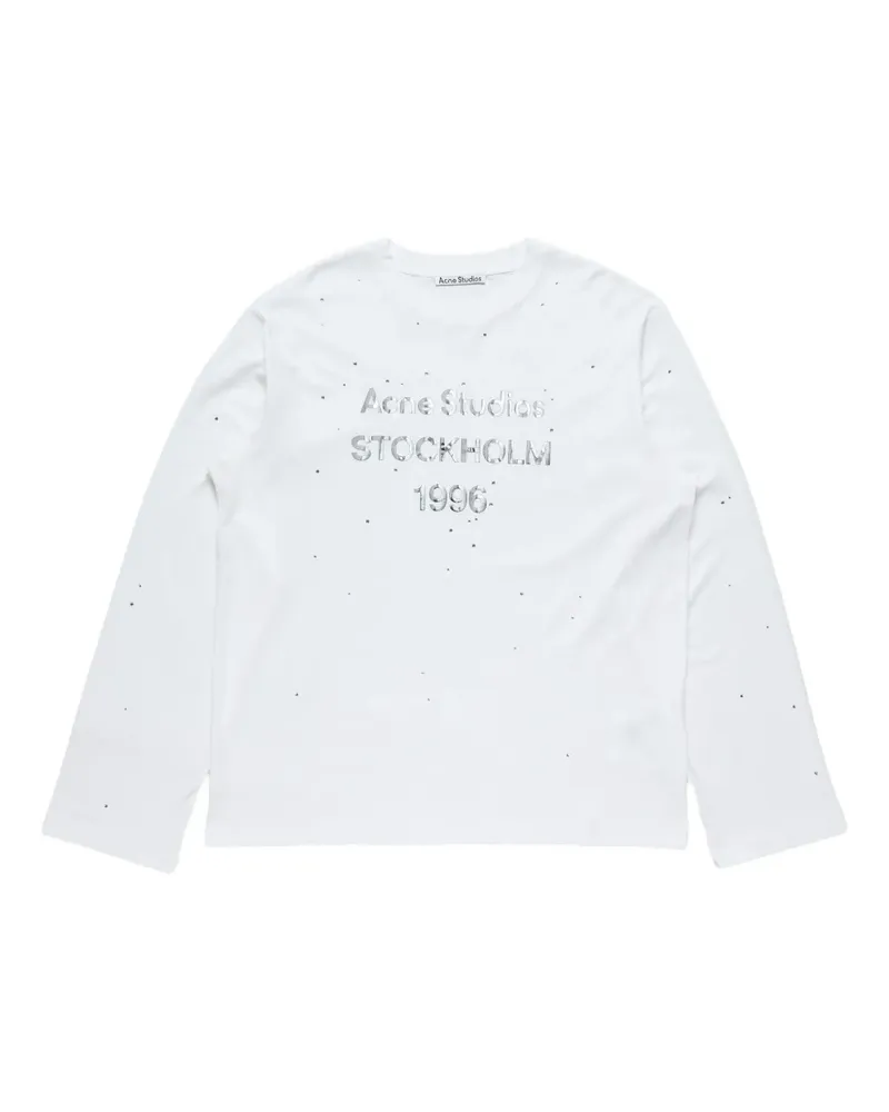 Acne Studios Langarmshirt mit Logo - Weiß Weiß