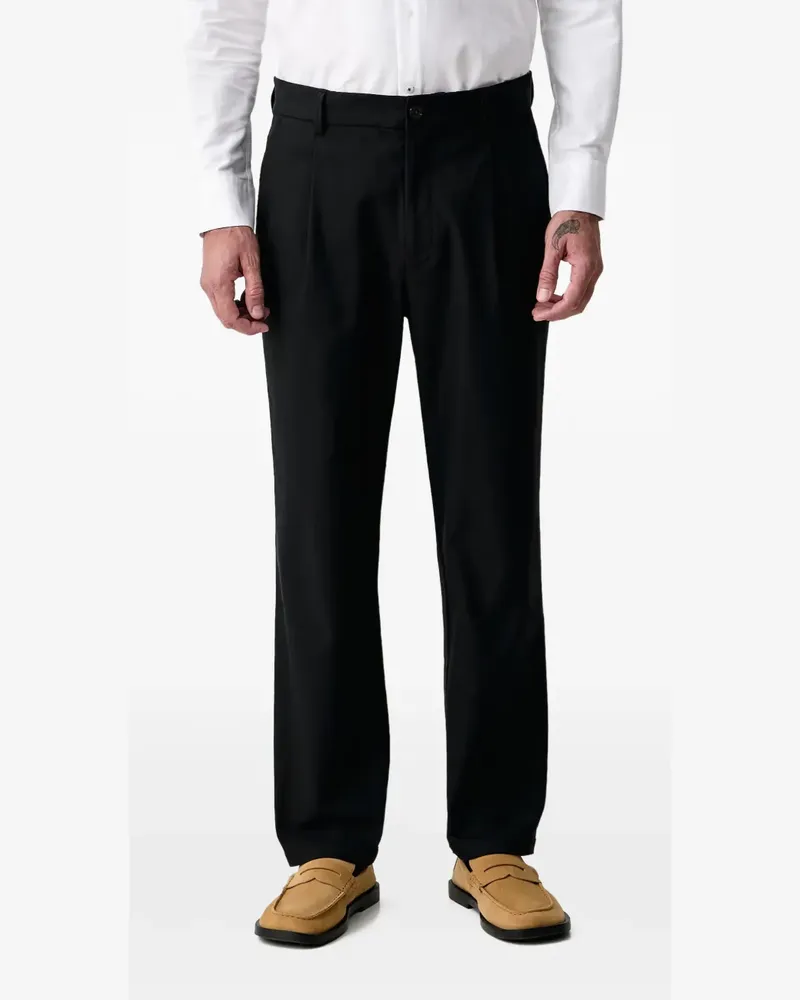 Mos Mosh Elegante MMGStarr Bundfaltenhose mit Klappentasche - Schwarz Schwarz