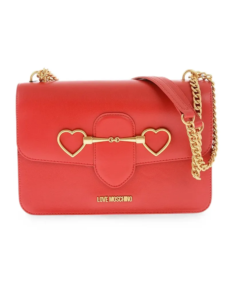 Moschino heart-motif chain-strap shoulder bag - Rot Rot