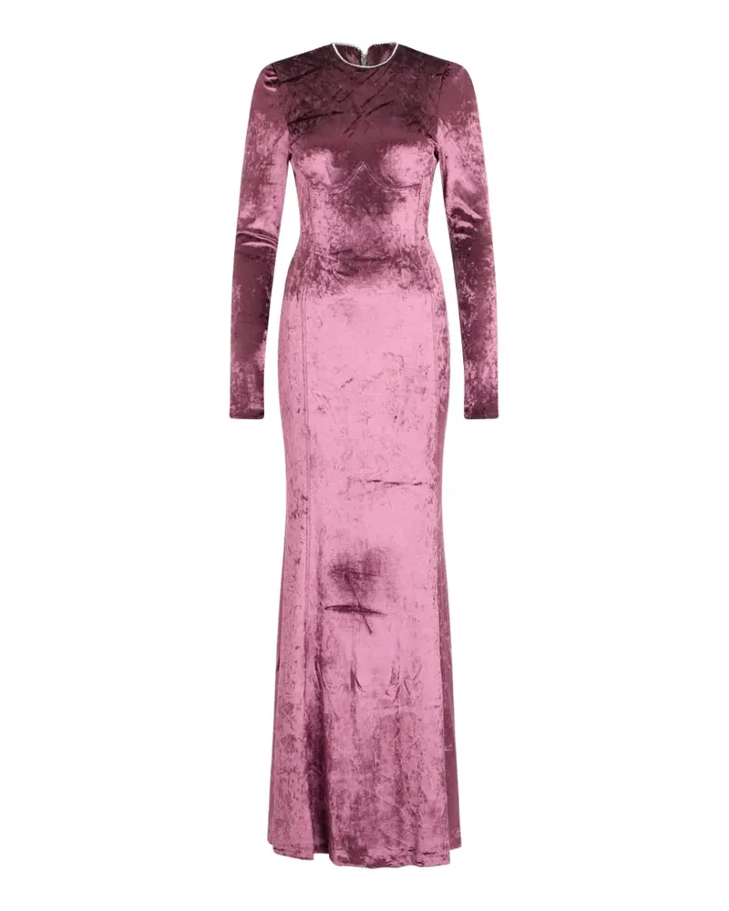 John Richmond Langärmeliges Maxikleid aus Samt - Rosa Rosa