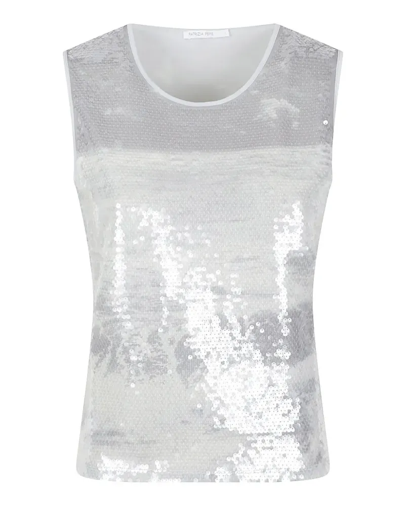 Patrizia Pepe sequin-embellished tank top - Weiß Weiß