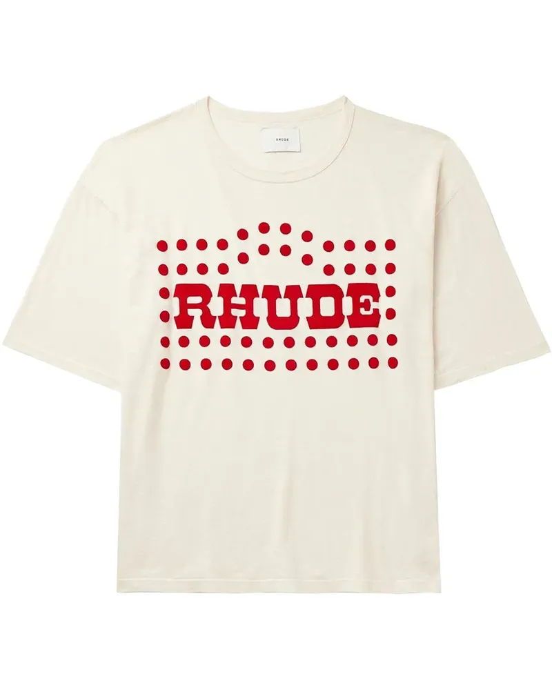 RHUDE Flocked Burnout T-Shirt - Nude Nude