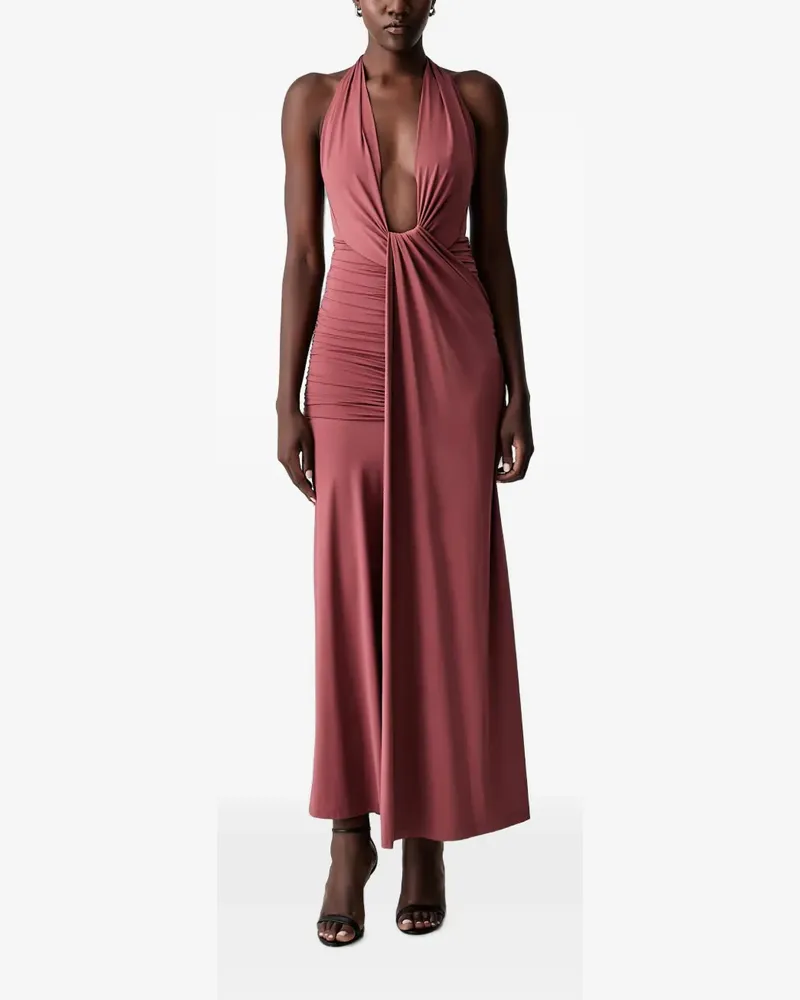 Bardot Ines ruched halterneck maxi dress - Rosa Rosa
