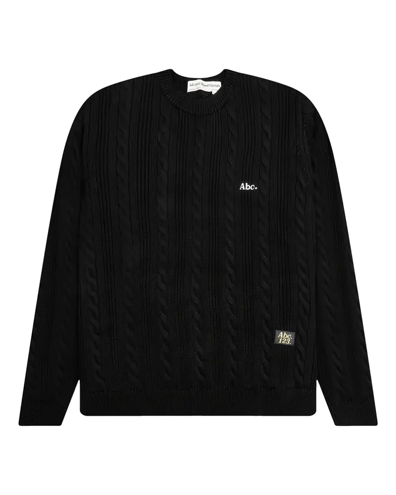 Abc. Pullover mit Zopfmuster - Schwarz Schwarz