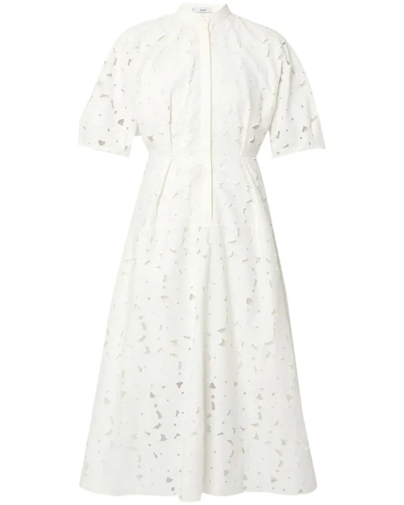 Erdem Midikleid mit kurzen Ärmeln - Weiß Weiß