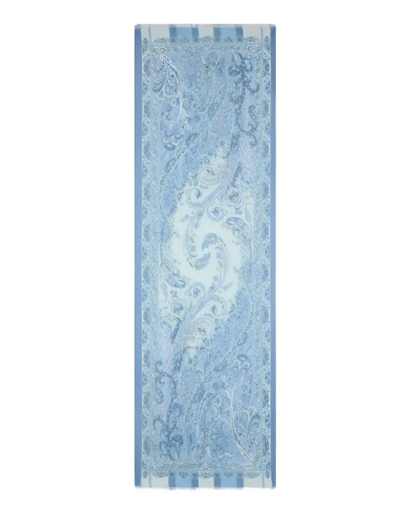 Etro floral-motif silk scarf - Blau Blau