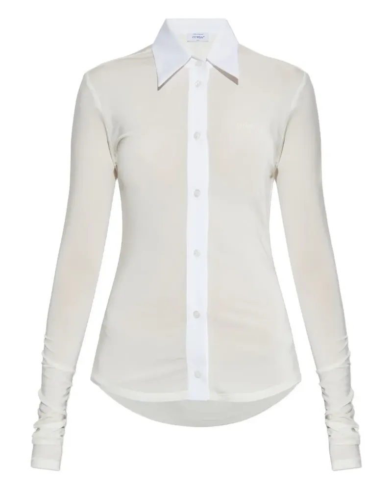 OFF-WHITE logo-detail shirt - Nude Nude