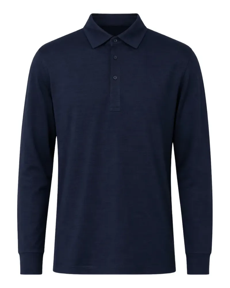 Brunello Cucinelli Langärmeliges Poloshirt - Blau Blau