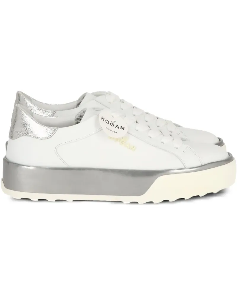 Hogan Sneakers mit Metallic-Einsatz - Weiß Weiß