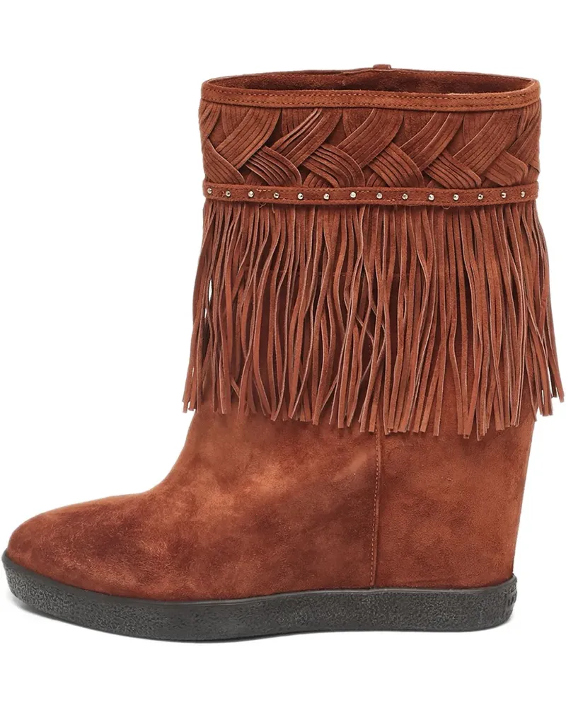 Le Silla Stiefeletten aus Wildleder mit Fransen - Braun Braun