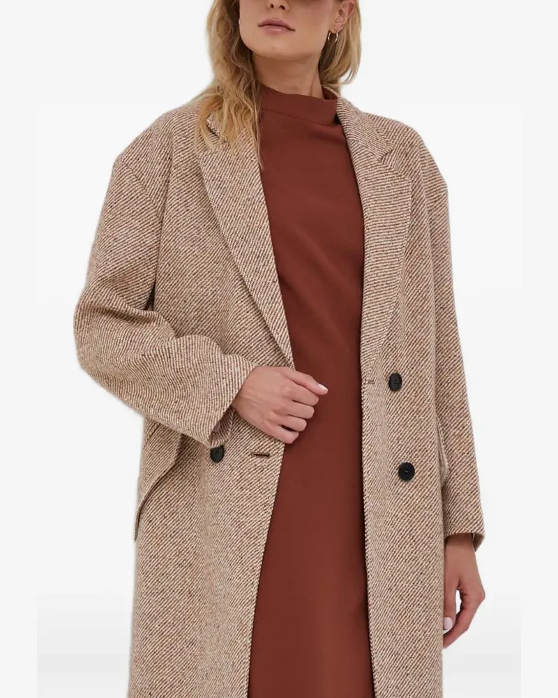 JOOP! herringbone double-breasted coat - Nude Nude