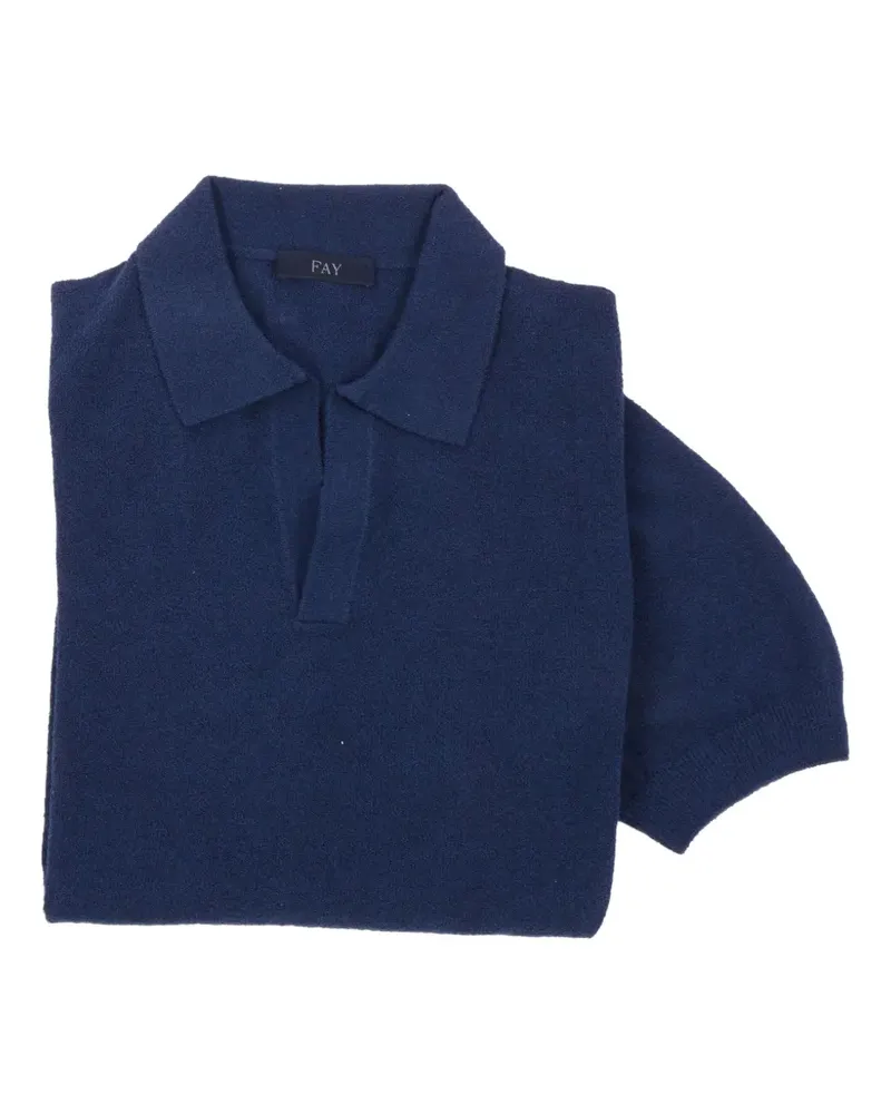 Fay Poloshirt mit V-Ausschnitt - Blau Blau