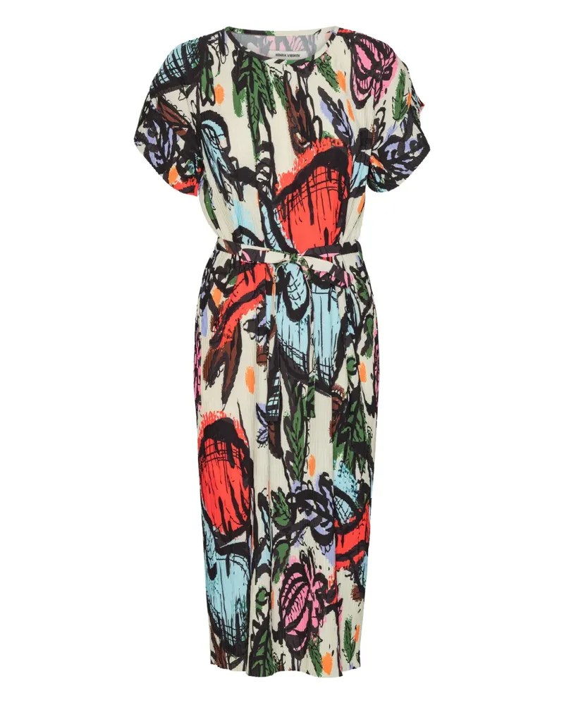 Henrik Vibskov Pina pleated tie-waist midi dress - Nude Nude