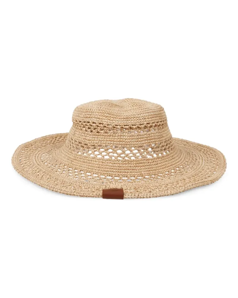 RUSLAN BAGINSKIY crochet-knit straw hat - Nude Nude