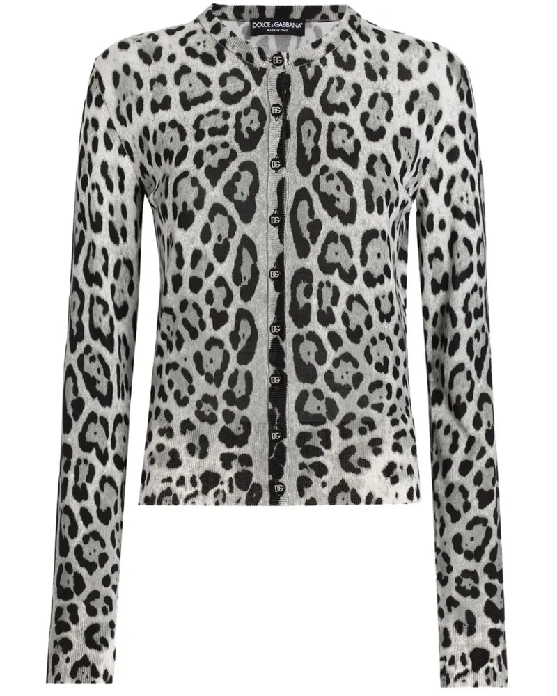 Dolce & Gabbana Cardigan mit Leoparden-Print - Schwarz Schwarz