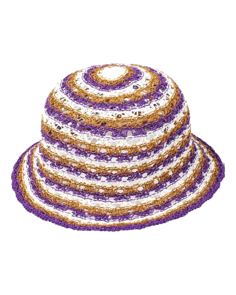 Eres Gehäkelter Fischerhut mit Streifen - Violett Violett