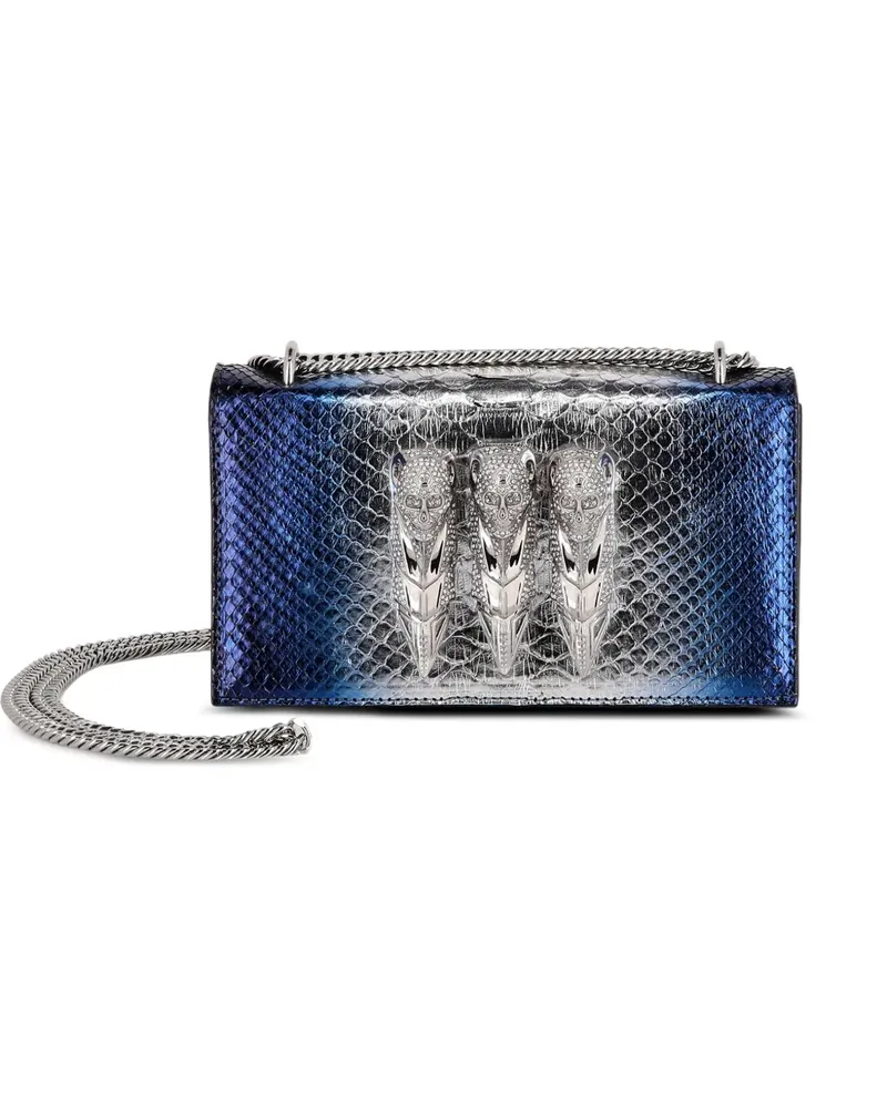 Philipp Plein skull-embellished mettalic-effect shoulder bag - Silber Silber