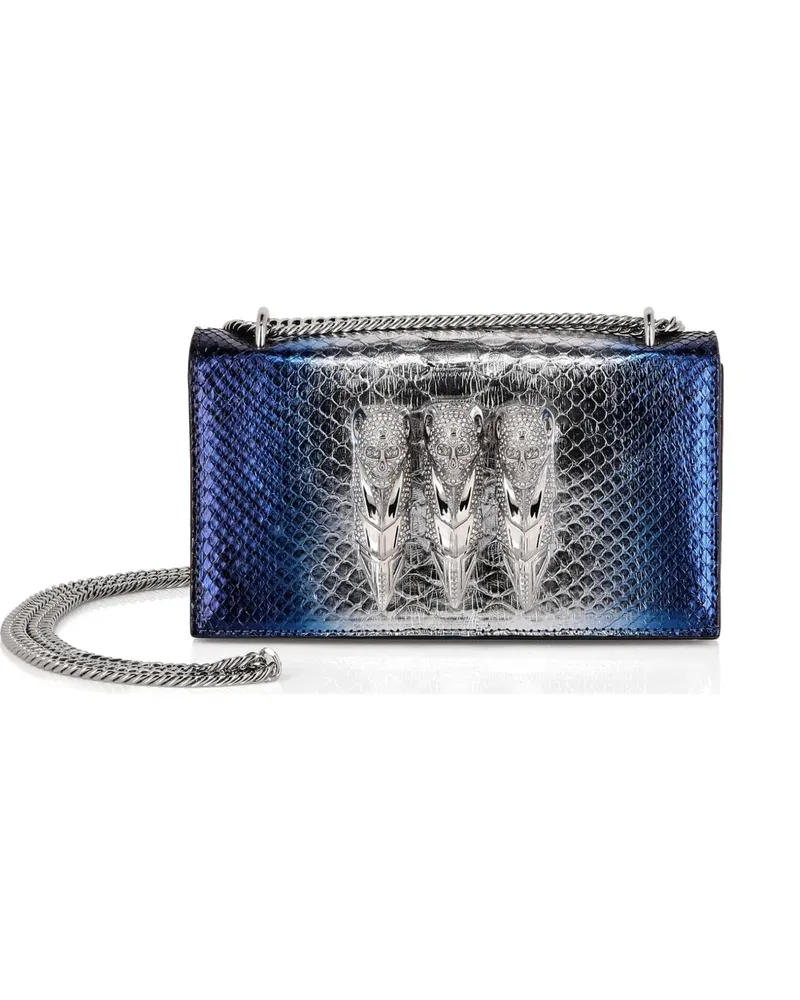 Philipp Plein skull-embellished mettalic-effect shoulder bag - Silber Silber