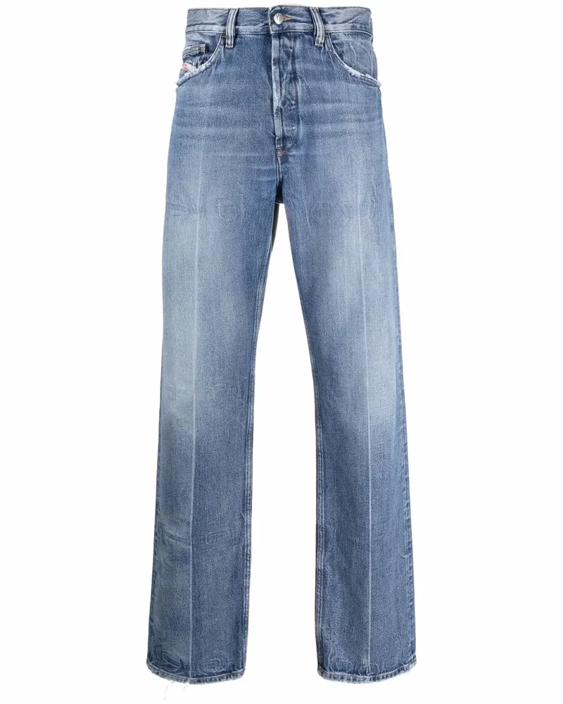 Diesel Gerade Jeans mit Stone-Wash-Effekt - Blau Blau