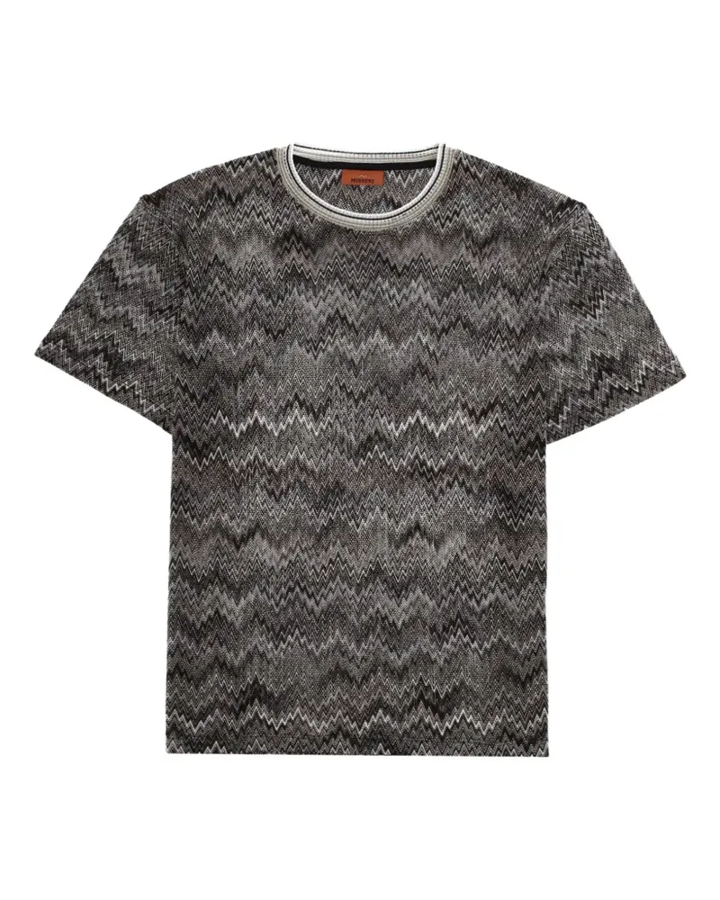 Missoni zigzag-knit T-shirt - Braun Braun